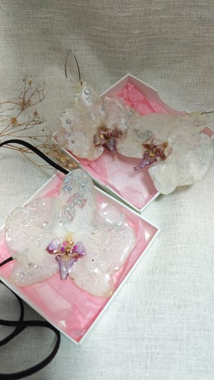 🌸 Grația Exotică: Set Bijuterii cu Orhidee Naturale (3-în-1) - Thumbnail 2